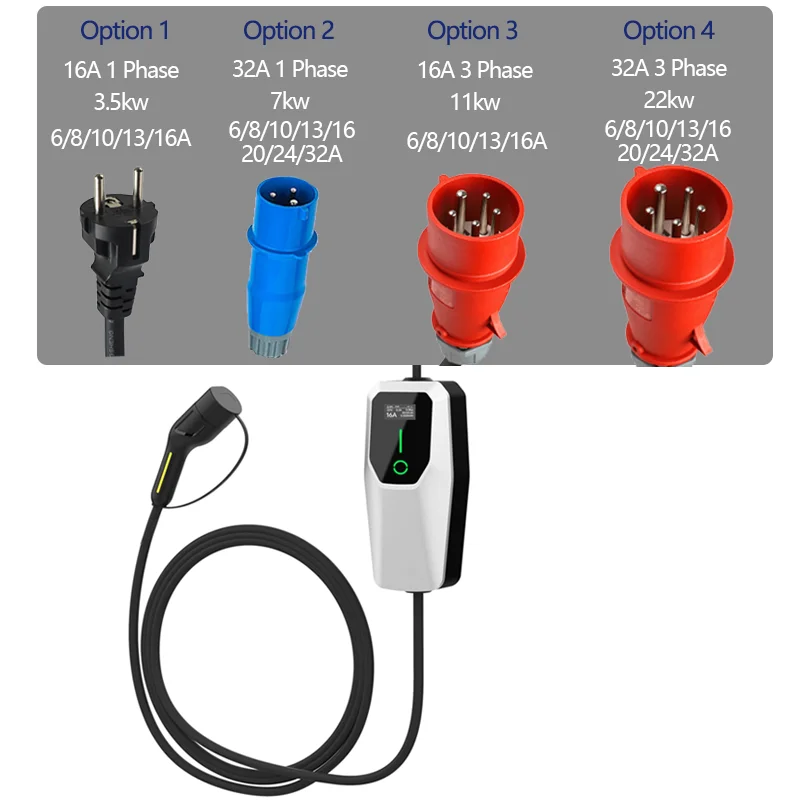 Caixa de carregamento para carro elétrico, Tipo 1, Tipo 2, Carregador EV, 10 Metros 4 Metros, 1 Phase, EVSE Modo de cabo de carregamento 2, 6A-16A - AliExpress - Image 6