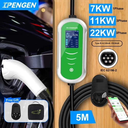 IPENGEN 22KW 32A 3 Fase Type2 Carregador EV portátil Wi-Fi APP Controle EVSE Estação de carregamento de caixa de carregamento para carregador de carro elétrico - AliExpress