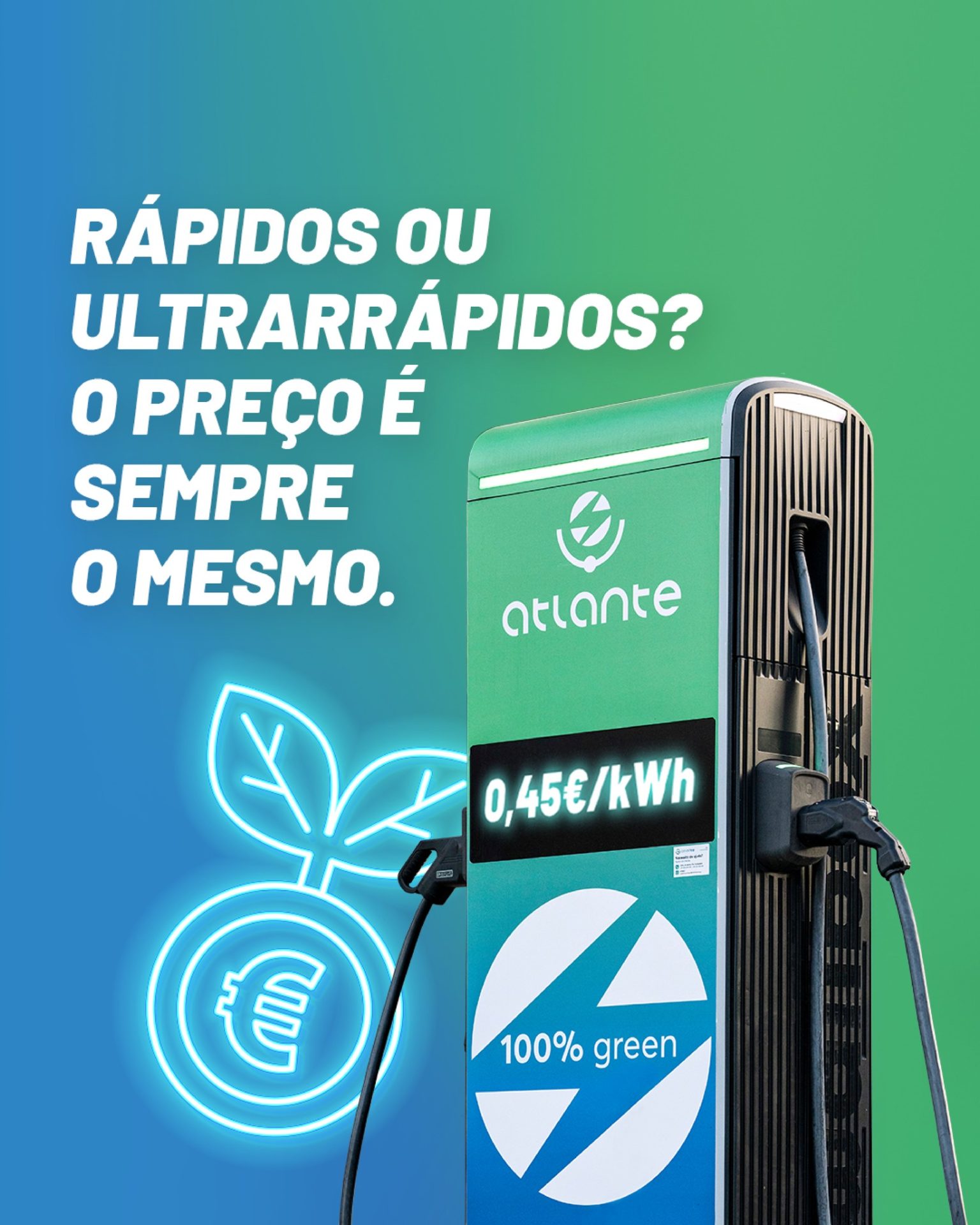 App myAtlante - carregar carro elétrico a 0,45 €/kWh até final do ano.