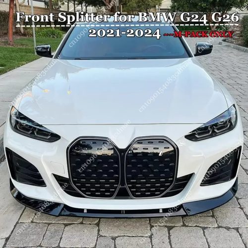LIP frontal para BMW Série 4 G26 i4 G24 420i 430i M440i Gran Coupé M Sport (2021–2024) - ABS (Gloss Black)