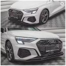 Lip frontal look MAXTON para Audi A3 / S3 8Y (2020-2023) – Kit 3 Peças Premium