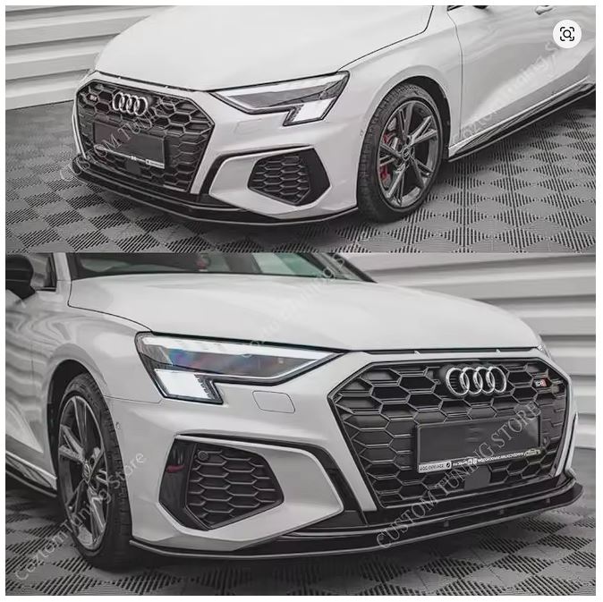 Lip frontal look MAXTON para Audi A3 / S3 8Y (2020-2023) – Kit 3 Peças Premium