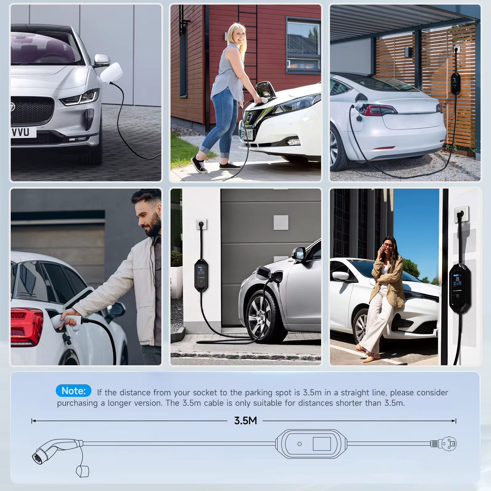 Carregador Portátil Afyeev EV 3600W – Type2 Type1 GBT Wallbox Portátil com ficha UE