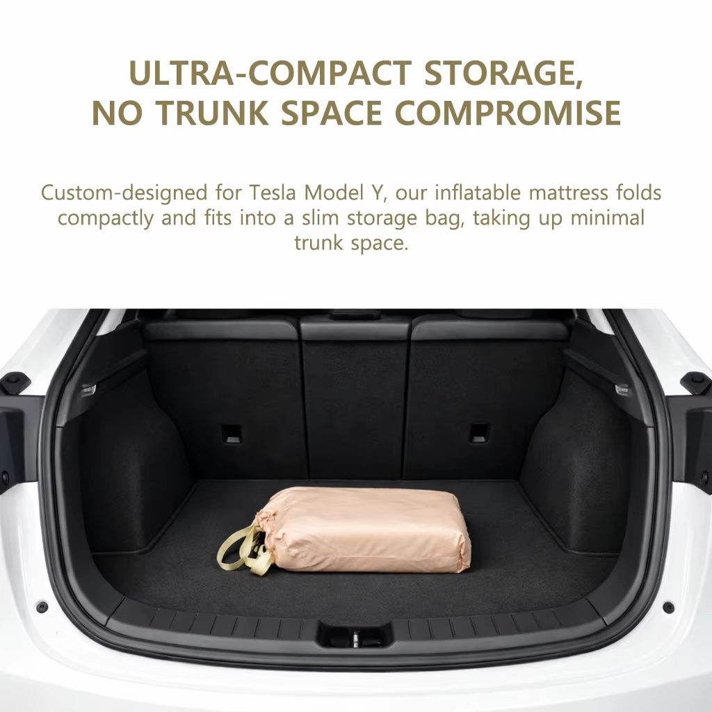 Colchão inflável dobrável para Tesla Model Y (2021-2026) – Conforto premium para viagens e campismo