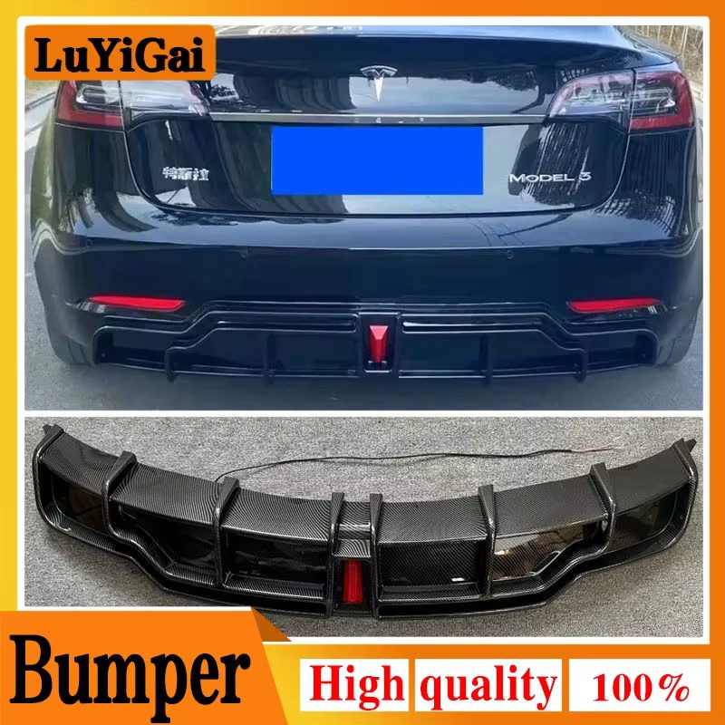 Difusor Traseiro em ABS Carbon Look para Tesla Model 3