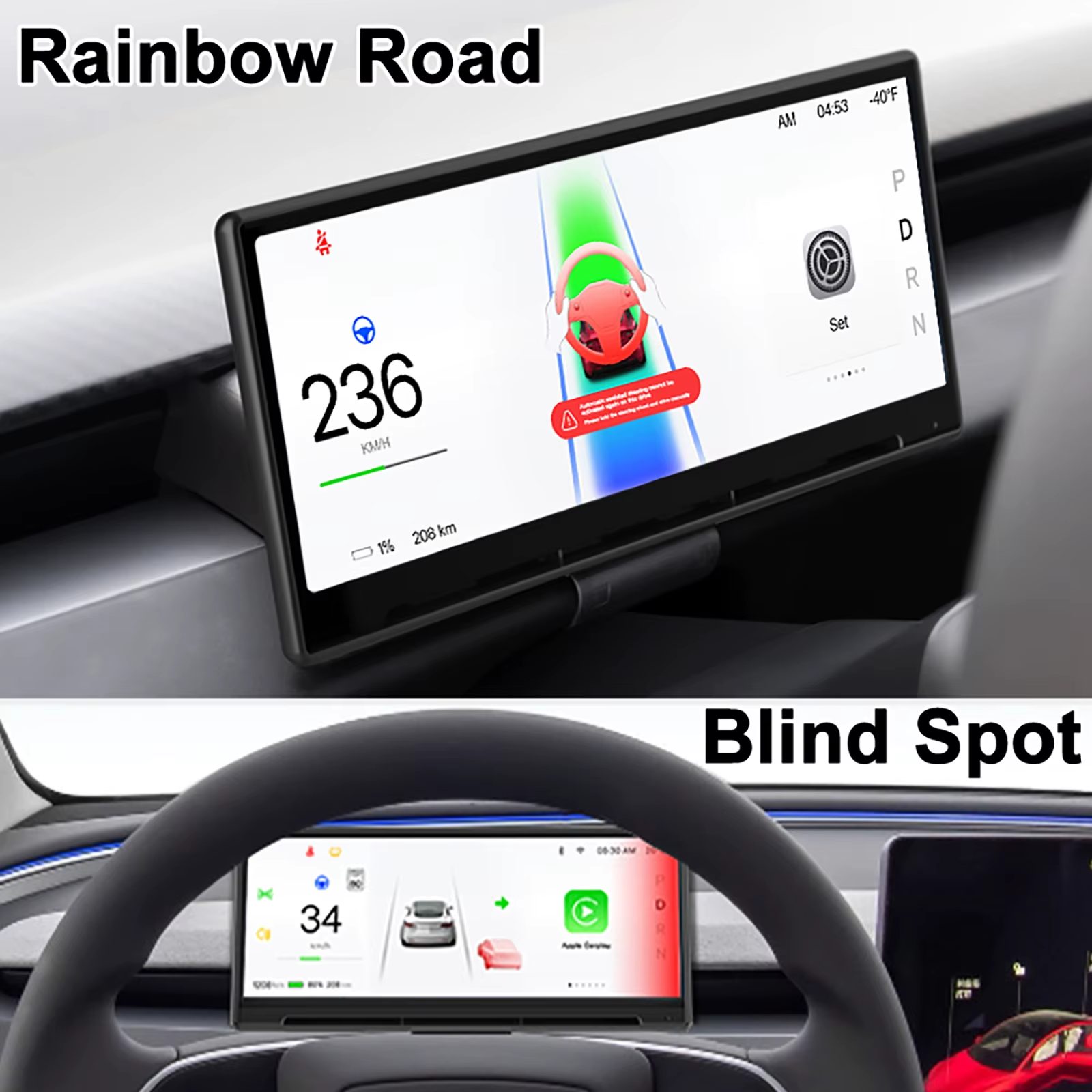Ecrã CATRONICS HUD 8.9” para Tesla Model 3 Highland & Model Y Juniper Display Inteligente com Apple CarPlay (6)