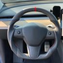 Volante Carbono NAPPA para Tesla Model Y Couro e Alcantara com aquecimento 350mm