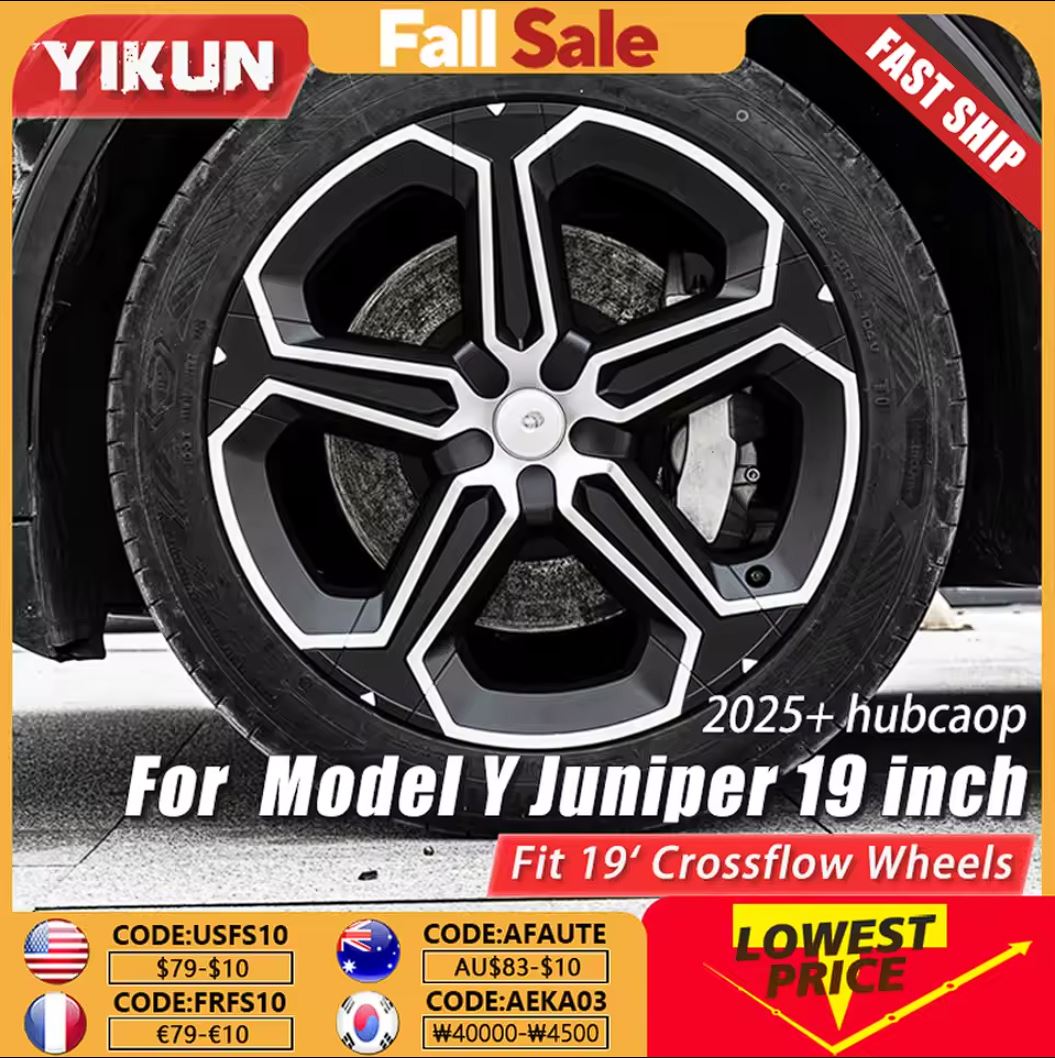 Tampas jantes 19” para Tesla Model Y Juniper 2025 – Kit 4PCS Performance Crossflow