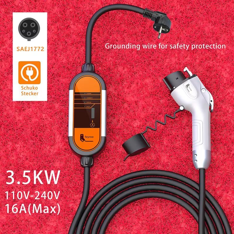Carregador carro elétrico FEYREE Type 1 Type 2 EVSE 16A – Carregamento seguro e inteligente para veículos elétricos