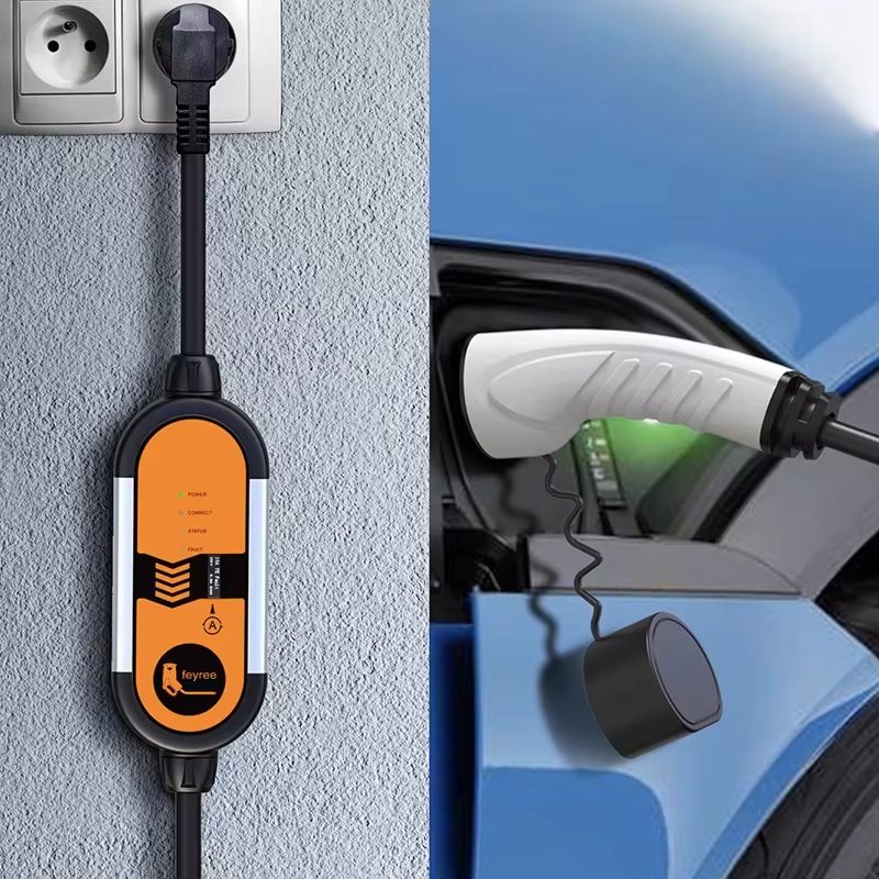 Carregador carro elétrico FEYREE Type 1 Type 2 EVSE 16A – Carregamento seguro e inteligente para veículos elétricos