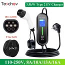 Carregador portátil ZESCHEV 3.5kWh 16A Type 2 IEC62196-2 – Carregamento seguro e prático para veículos elétricos