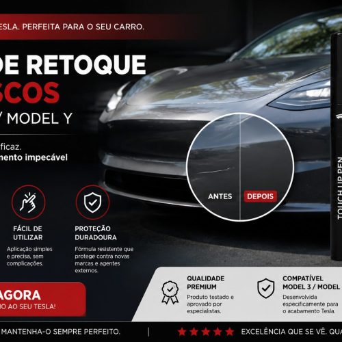 Caneta de Retoque para Reparação de Riscos Tesla Model 3 & Model Y – Acabamento Premium Original