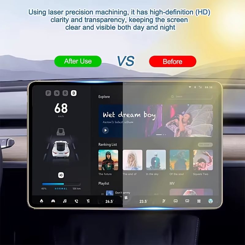 Película de Vidro Temperado HD para Tesla Model 3 Highland & Model Y 2025 – Proteção Premium para Ecrã Tátil