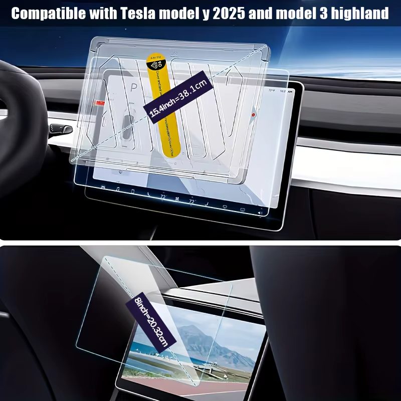 Película de Vidro Temperado HD para Tesla Model 3 Highland & Model Y 2025 – Proteção Premium para Ecrã Tátil